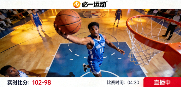 必一运动篮球赛事直播页面展示球员投篮瞬间